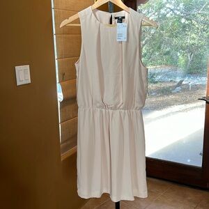 NWT H&M A-Line Dress Sleeveless Chiffon Blush Pink Size 8